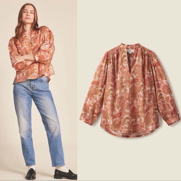 Trovata Tops - Trovata Bird Of Paradis BAILEY BLOUSE - AUTUMN PAISLEY Size XS NWOT $278
